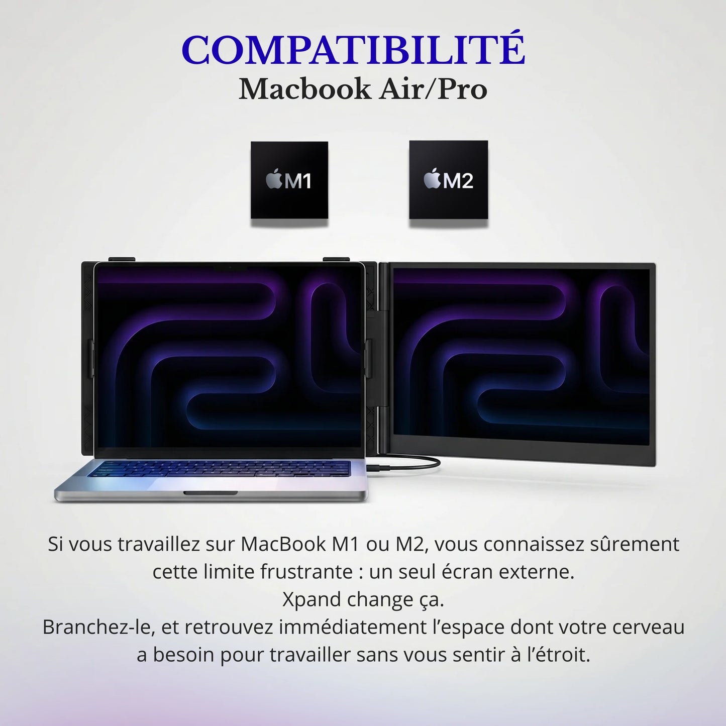 Xpand® Double Écran Portable 14" – Travaillez Partout & Simplement