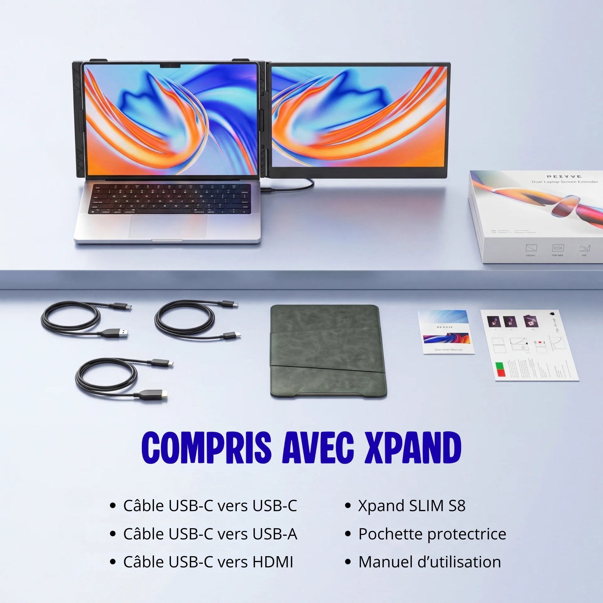 Xpand Slim S8- Extension d'écran portable 14" - Simplicité & productivité