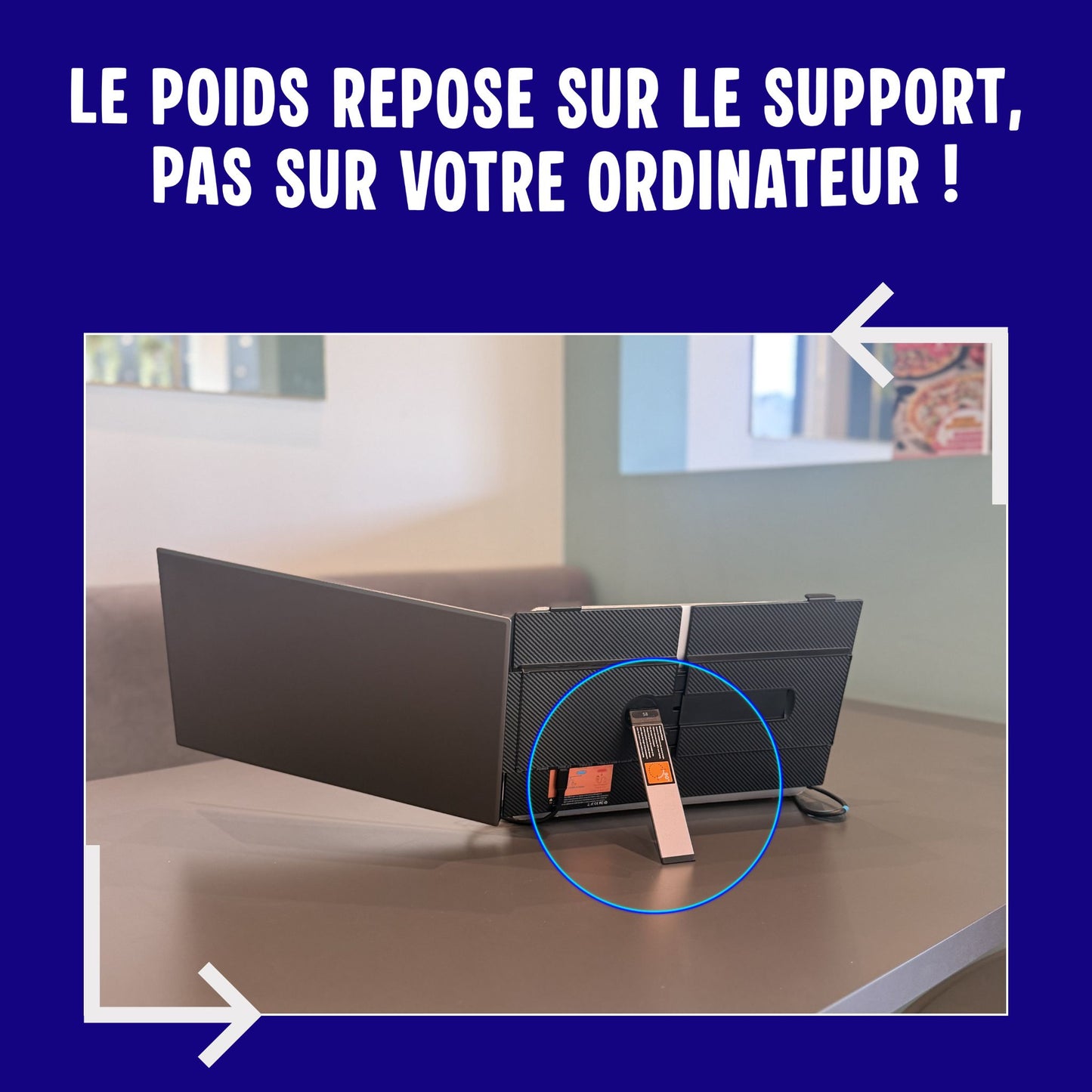 Double écran Xpand utilisant son support charnière