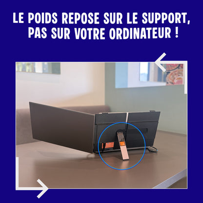 Double écran Xpand utilisant son support charnière
