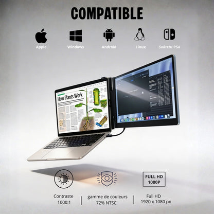 Xpand® Double Écran Portable 14" – Travaillez Partout & Simplement